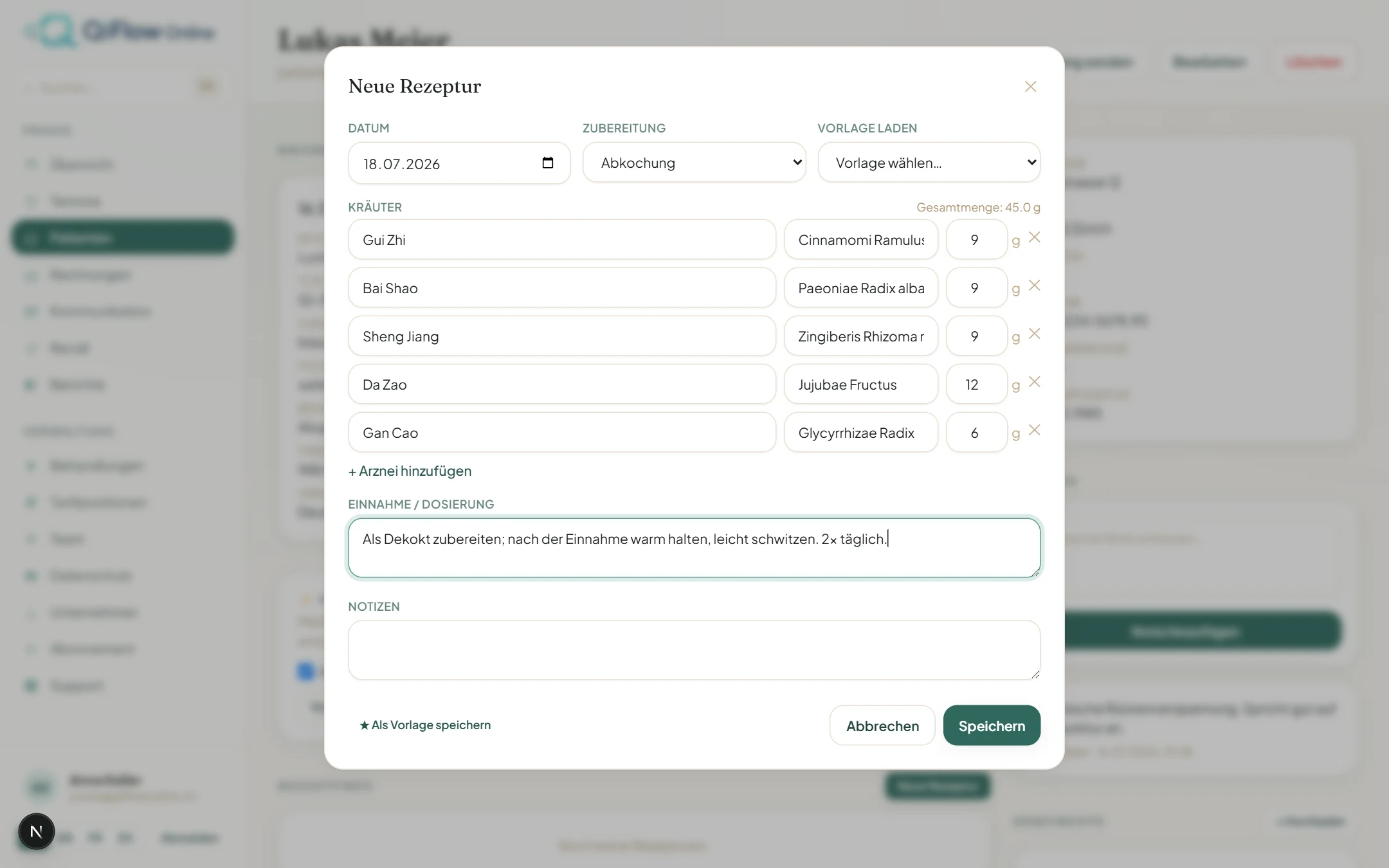 Rezepturen in Sekunden, nicht auf dem Notizblock